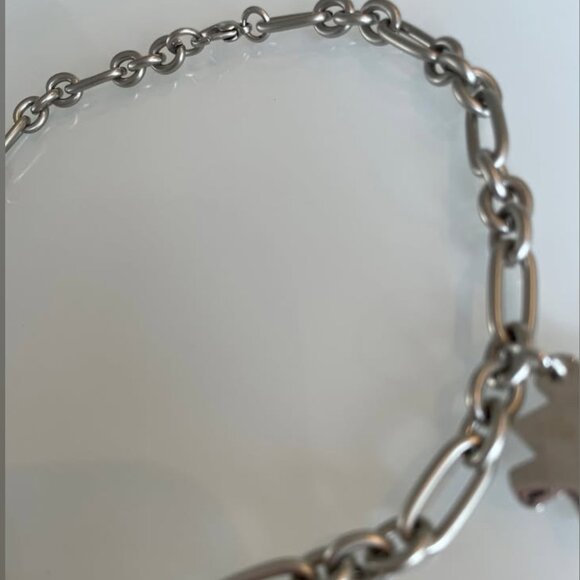 Silver Charm Necklace with Puzzle, Heart, and Airplane Charms - Picture 6 of 6